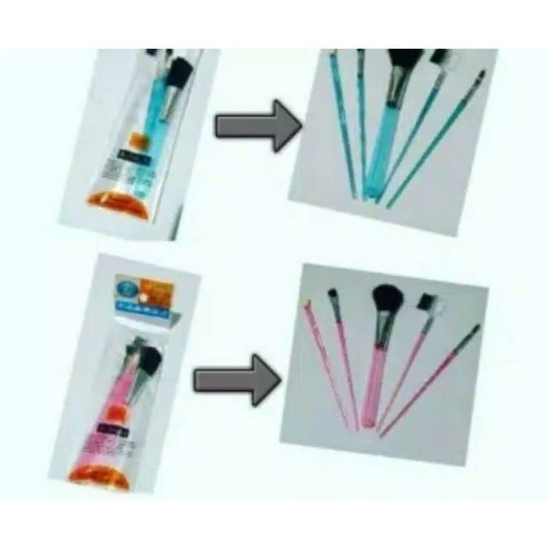 JG - ALAT MAKE UP - KUAS MAKE UP SET 5 PCS / MEI HONG DA -  MHD WARNA