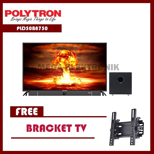 Polytron PLD50B8750 LED TV 50 inch CINEMAX SOUNDBAR FREE BRACKET