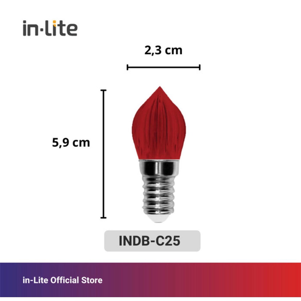 INLITE Lampu Dekorasi LED 1,5w E14 INDB-C25 Lampu Candle 1,5 Watt