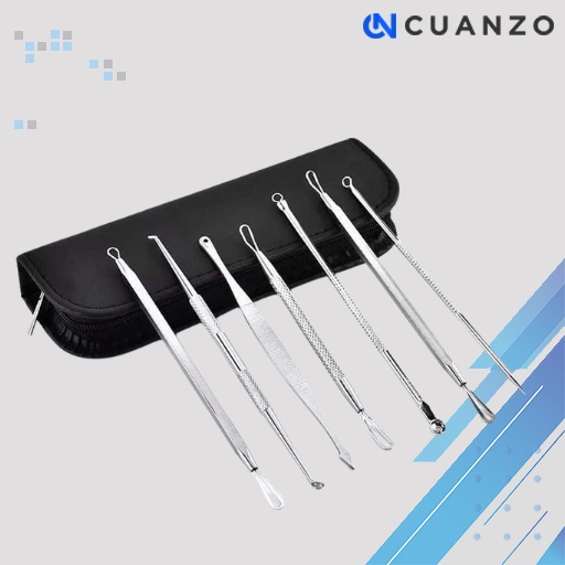 Set Alat Pencet Jerawat Komedo 7 in 1 Pimple Extractor / Perlengkapan Perawatan Wajah Jerawat Komedo Blackhead 7 PCS / Pinset Penghilang Pencabut Komedo Jerawat Kotoran Perawatan Wajah Stainless Steel / Alat Pemencet Jerawat Face Care Murah Original