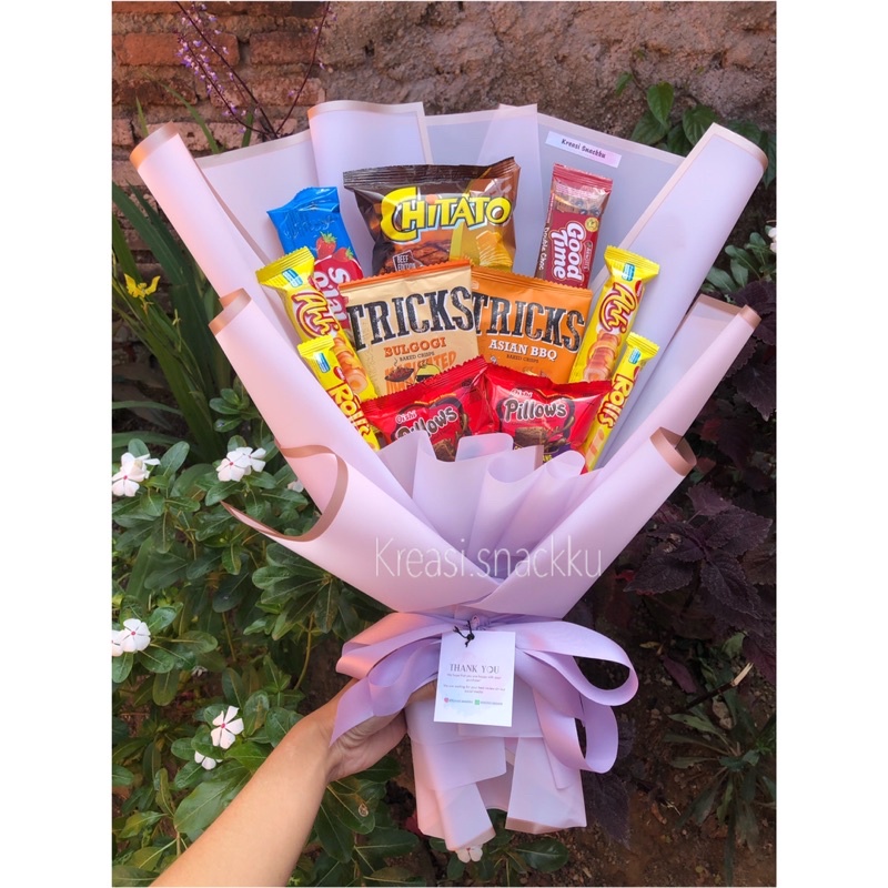 

Buket snack volume small (isian sesuai gambar)