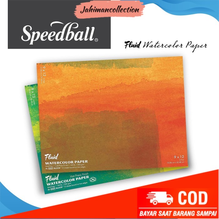 

✨ BISA COD ✨ Kertas Cat Air Fluid Speedball 9'x12' Watercolor Paper Blocks - Cold Pressed