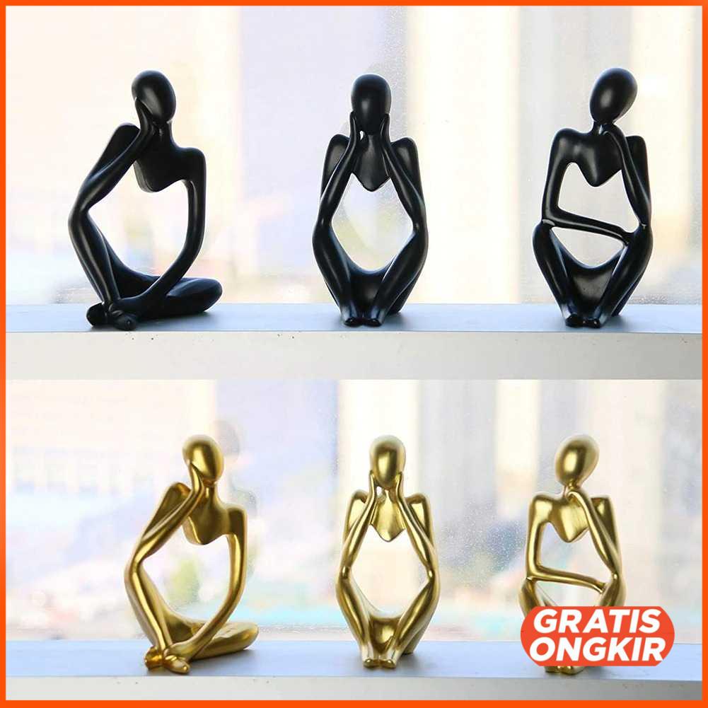 Pajangan Dekorasi Nordic Abstract Thinker Statue Resin Z090