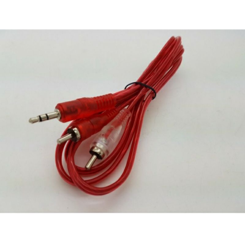 1.5 m Kabel 3.5mm to RCA transparan Stereo Audio dari HP ke Speaker