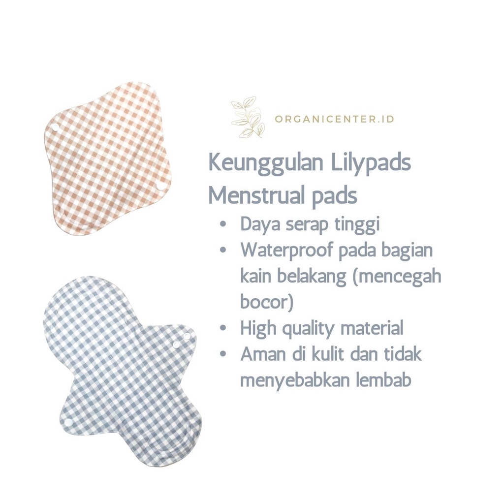 Menstrual Pads Lilypads Menspad Earth Tone Cloth Pads Pembalut Kain Cuci Ulang Handmade