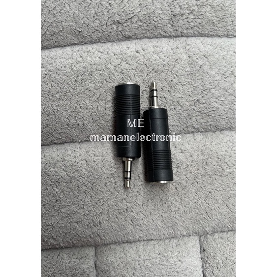 Jack Jak Jek Mini Stereo To Cover Akai Stereo / Jack Besar Kecil BK PVC / Converter Audio 6.5MM Aux To 3.5MM Stereo