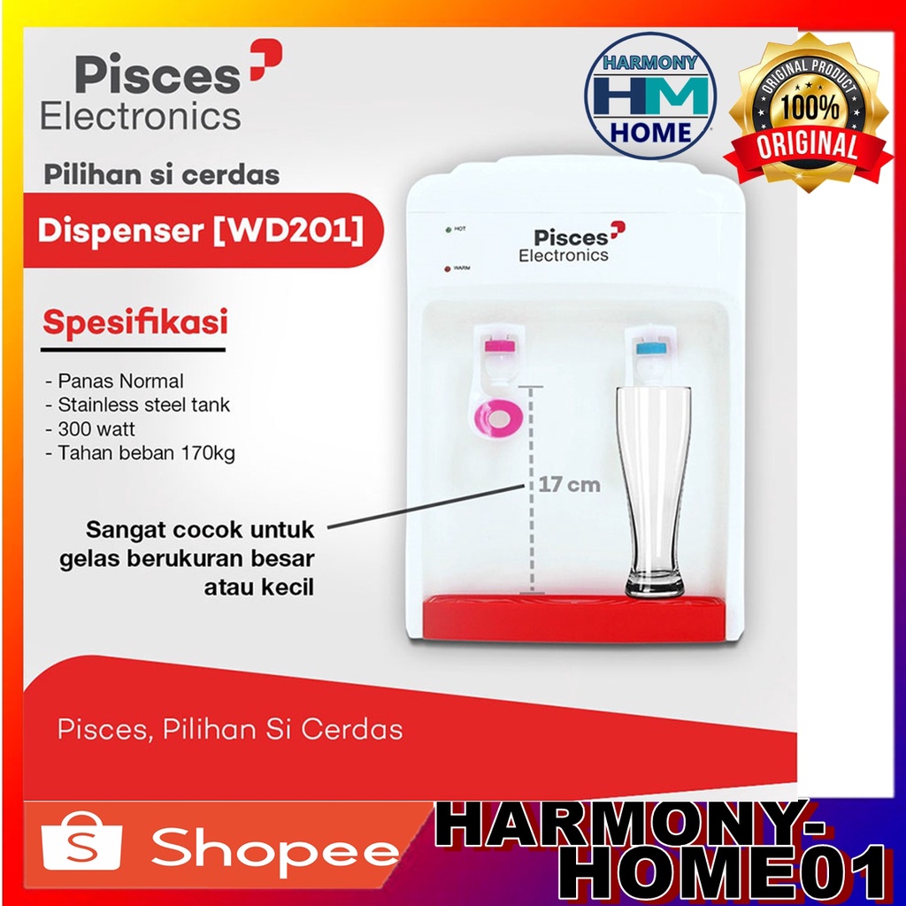 Dispenser Meja Hot and Normal Pisces WD201 Dispenser Meja Hot and Normal