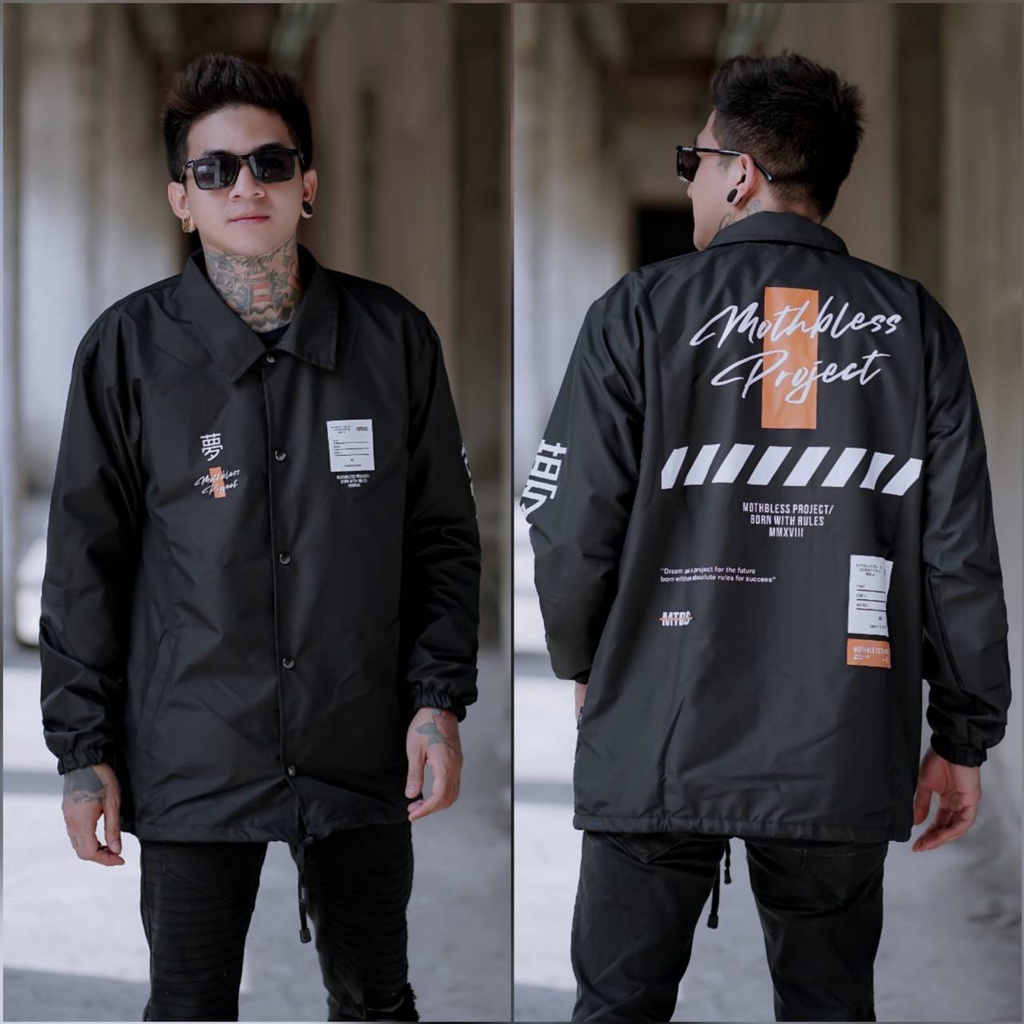 JAKET PRIA - JAKET COACH SALVIO HEXIA - JAKET WINDBREAKER - JAKET PARASUT-Project Hitam