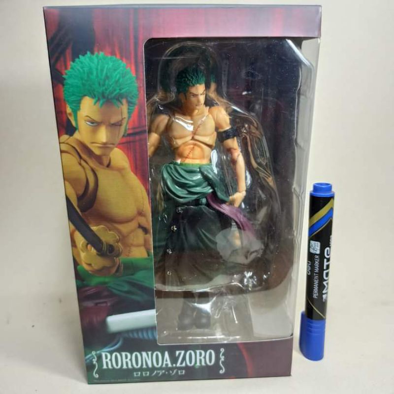 mainan action figure VAH zorroZoro one pieceVAH roronoa zoro greentinggi sekitar 8 inchFull artikula