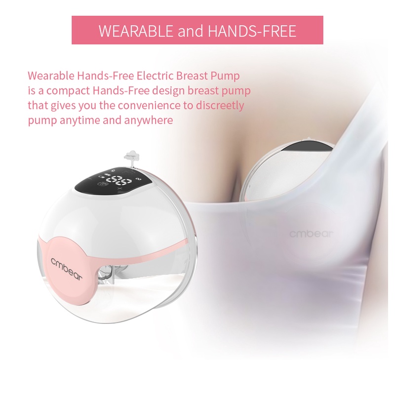 Cmbear X AMCMED Wearable Electric Breast Pump Pompa ASI 3D Cups Smart Wireless Hand-Free