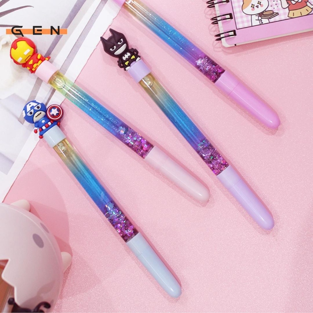 

Pulpen Gliter Super Hero / Pen Gliter Pelangi / Pulpen Gliter