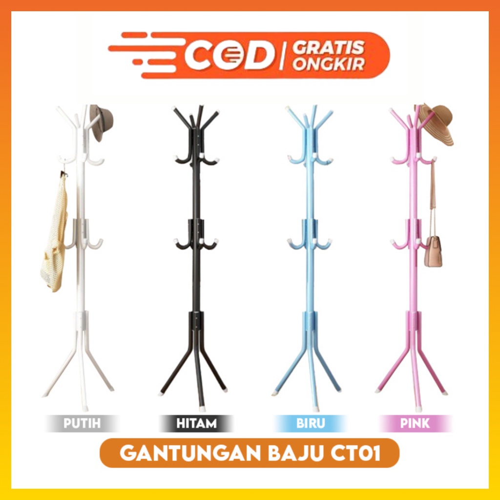 Gantungan Tas Topi Baju Coat rack hanger Stand hanger serbaguna CT01 WHFURNITURE