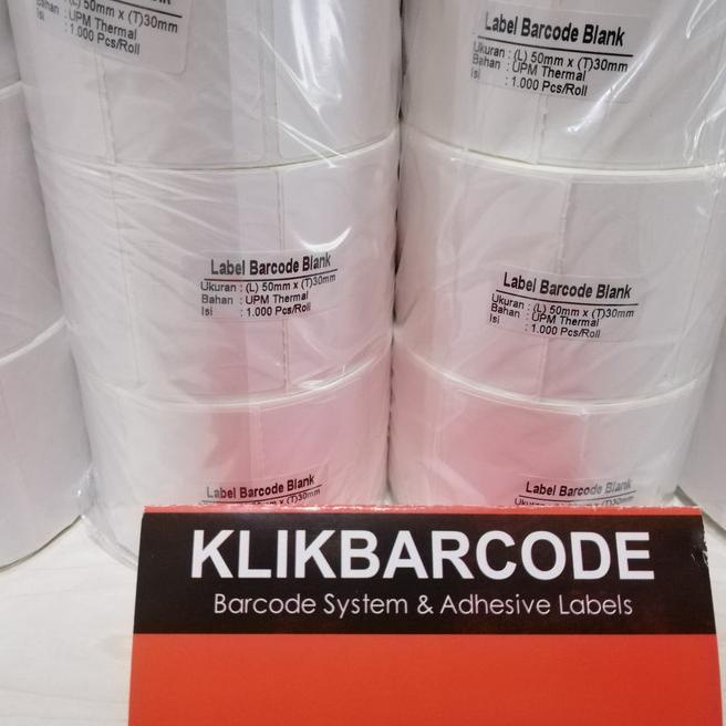 

☐ PROMO LABEL BARCODE XPrinter XP-360B Uk. 50 X 30 (1 LINE) THERMAL 50X30 MM ( isi 1.000 pcs ) MURAH ⇎