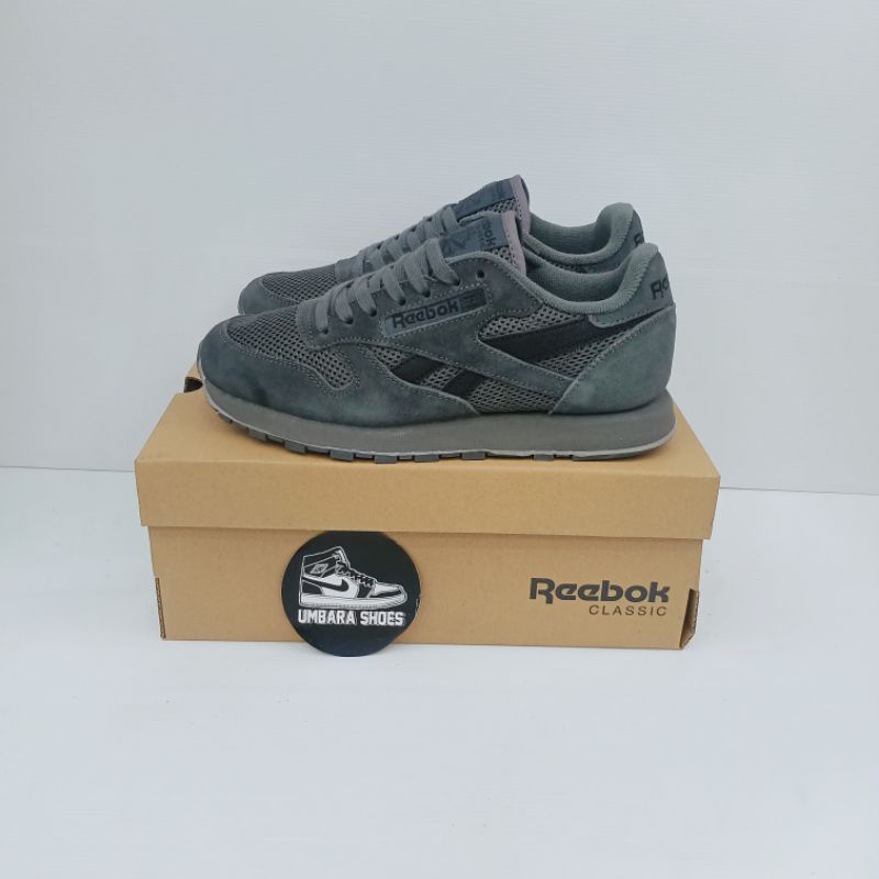 reebok classic gray suede