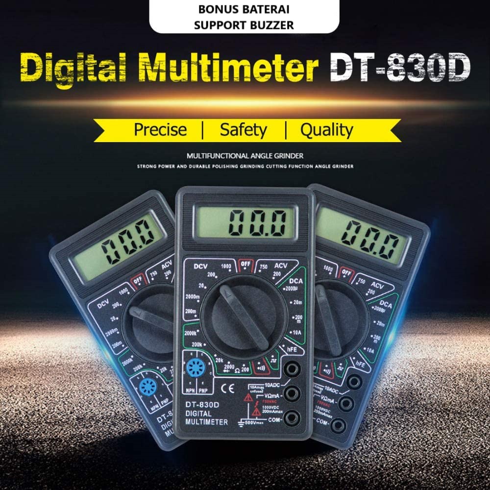 Multimeter DIgital  DT830D Alat Pengukur Arus Tegangan Listrik Portable