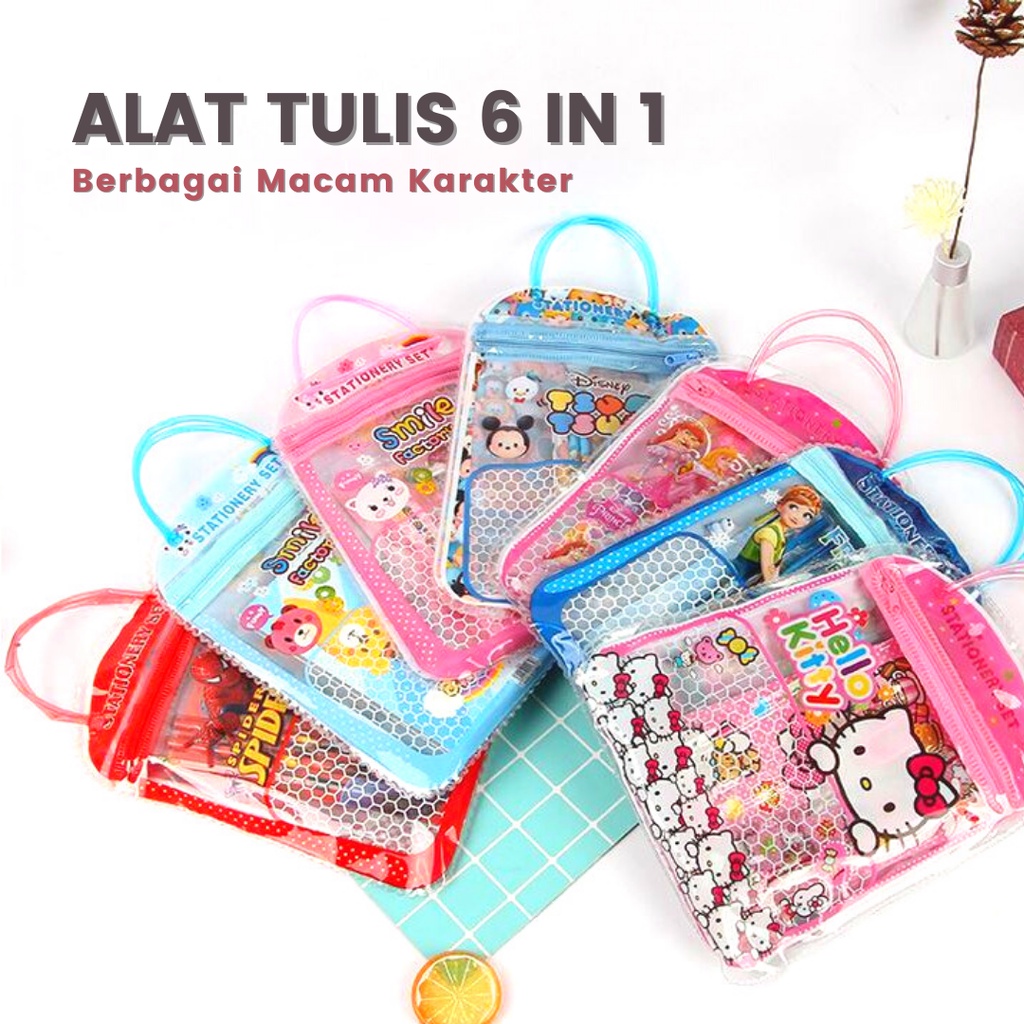 

ALAT TULIS ANAK 6 IN 1 FREE TAS KARAKTER
