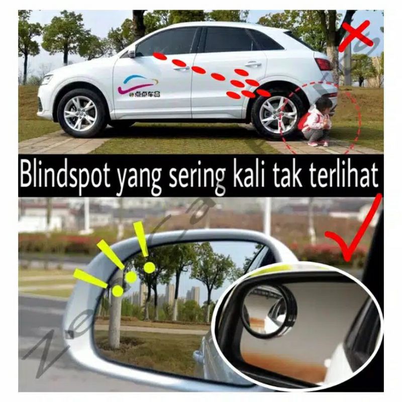 KACA SPION MINI CEMBUNG TAMBAHAN SPION WIDE ANGLE BLINDSPOT MIRROR