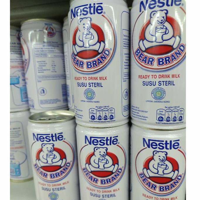 Susu Bear Brand Nestle Susu Steril - Bear Brand Milk 189ml - Susu Sapi Murni Kaleng