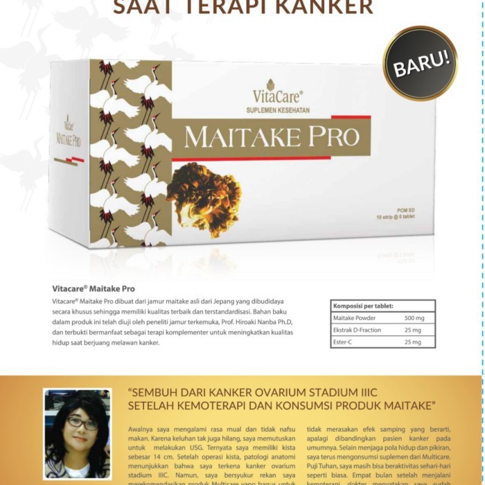 Jual Jamur Maitake Pro, Suplemen utk Minimalkan Efek Samping Kemoterapi
