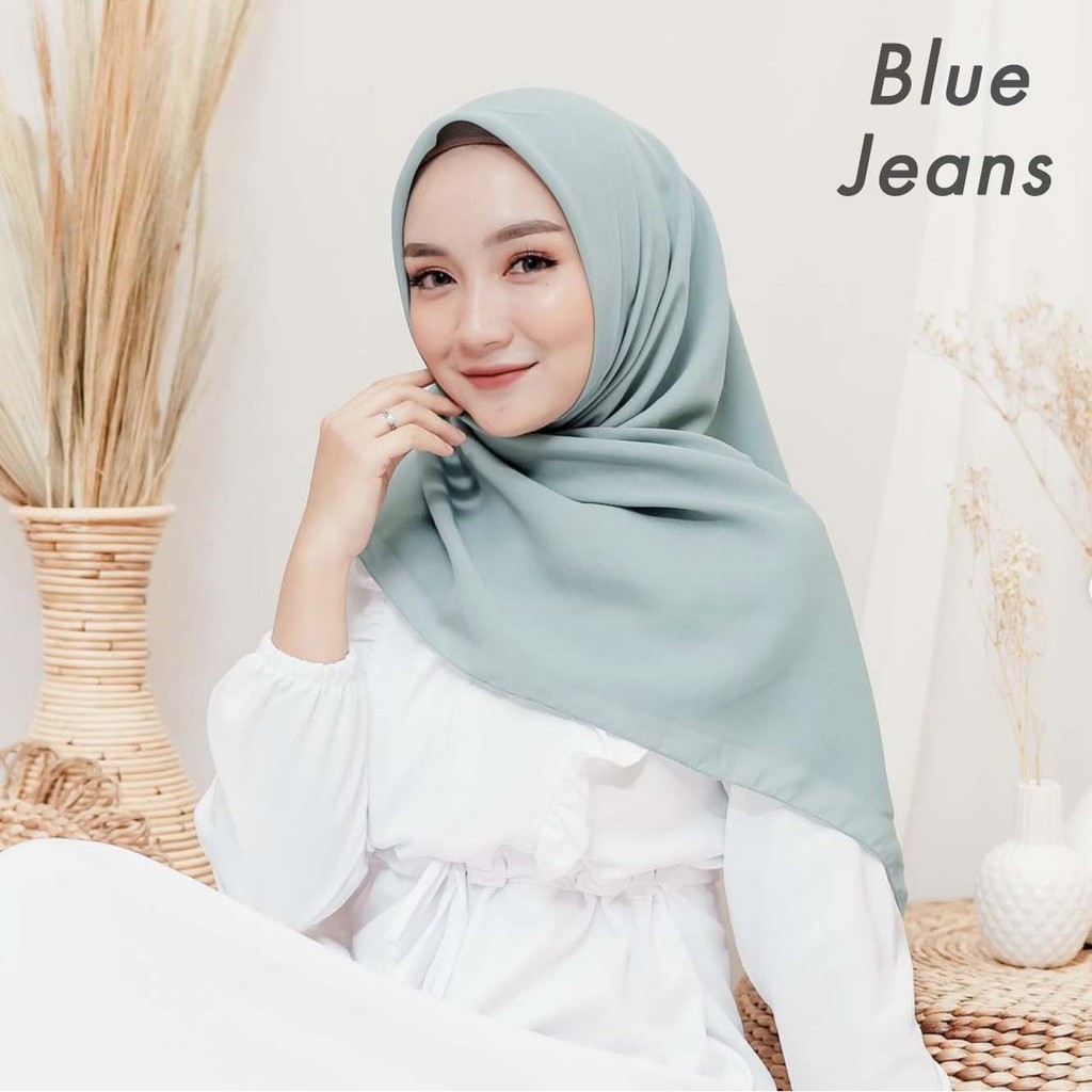 Bella Square Jilbab | Hijab Segiempat | Warna Part 2-Blue Jeans