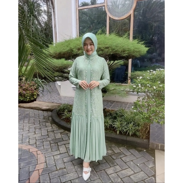 GAMIS DRESS ALUNA PAYET PREMIUM - GAMIS MEWAH - GAMIS BROKAT MIX PAYET - DRESS PESTA MEWAH