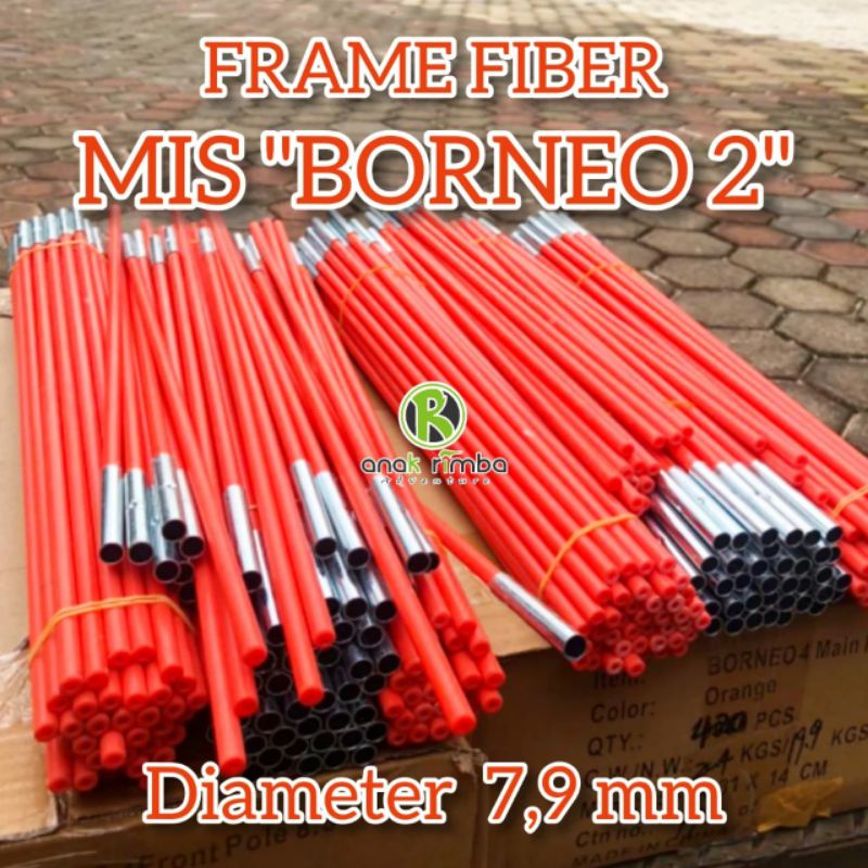 Frame Fiber Borneo 2 diameter 7,9 mm warna merah TENDA DOME