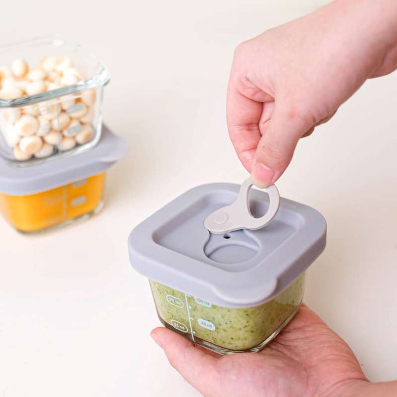 Little Dimple Baby Glass Food Container With Silicone Lid