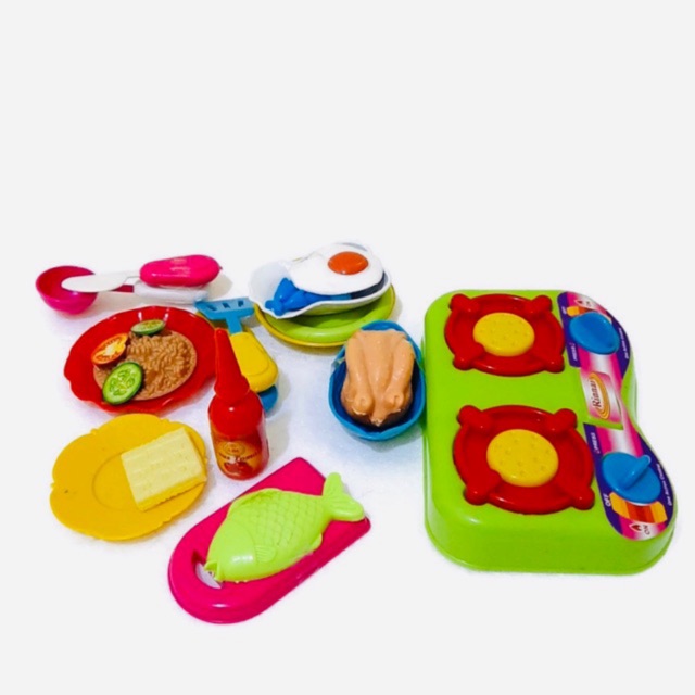 Masak-Masakan Set Mainan Peralatan Dapur, Alat Makan, dan Lauk Pauk