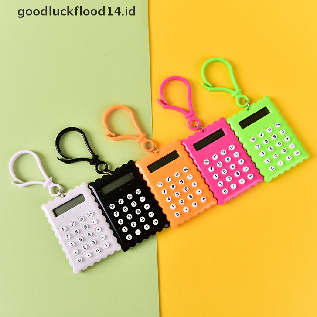 Gantungan Kunci Kalkulator Elektronik Mini 8 Digit Case Plastik Warna Acak