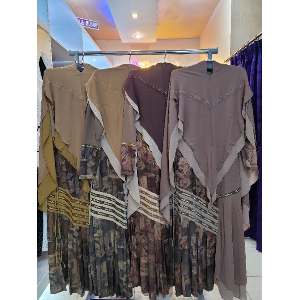 [ MOTIF HAWA ] DRESS SET SILK PRINTING / DRESS SET TERBARU " ZAIDA " by MOTIF HAWA