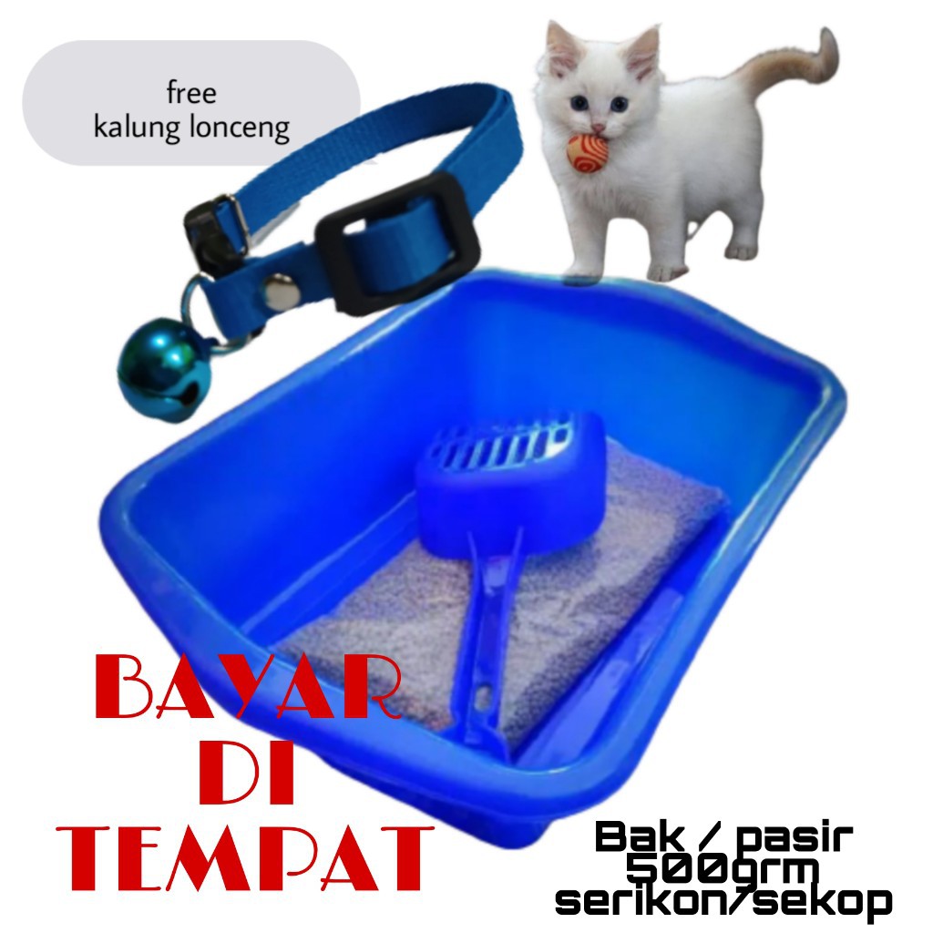 TERMURAH!! BAK PUP KUCING PASIR ZEOLIT 500 GRAM SEROKAN SEKOP PASIR FREE KALUNG POLOS LONCENG