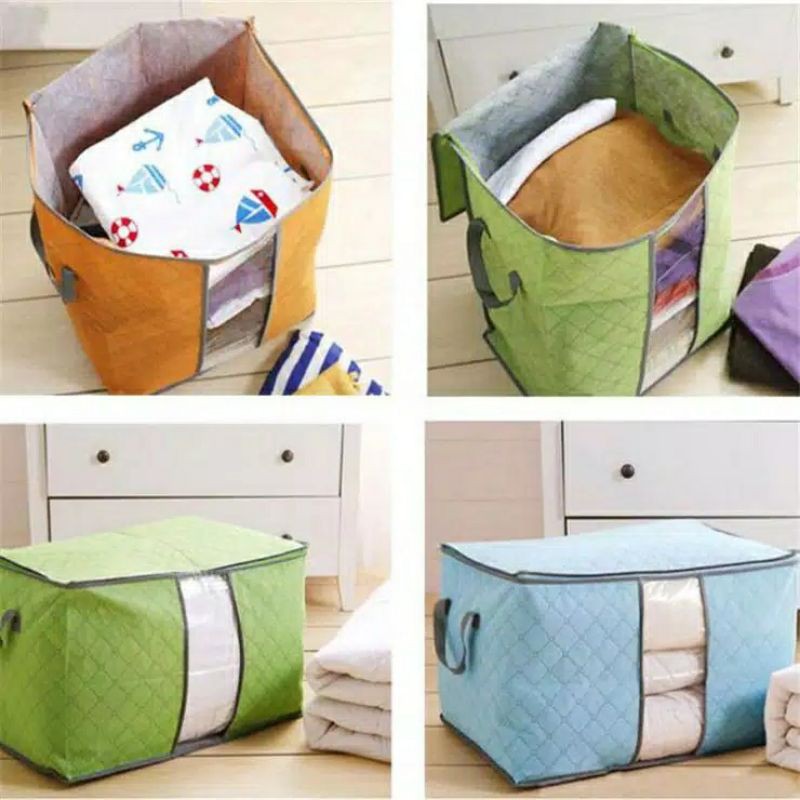 Storage Box Organizer Bag Tempat Penyimpanan Pakaian Dan Selimut