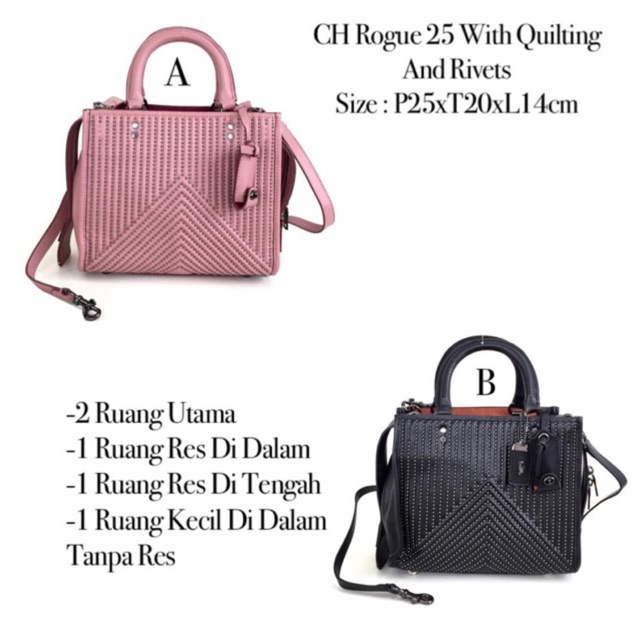

‼️READY‼️ COACH Rogue 25 Quilting & Rivets
