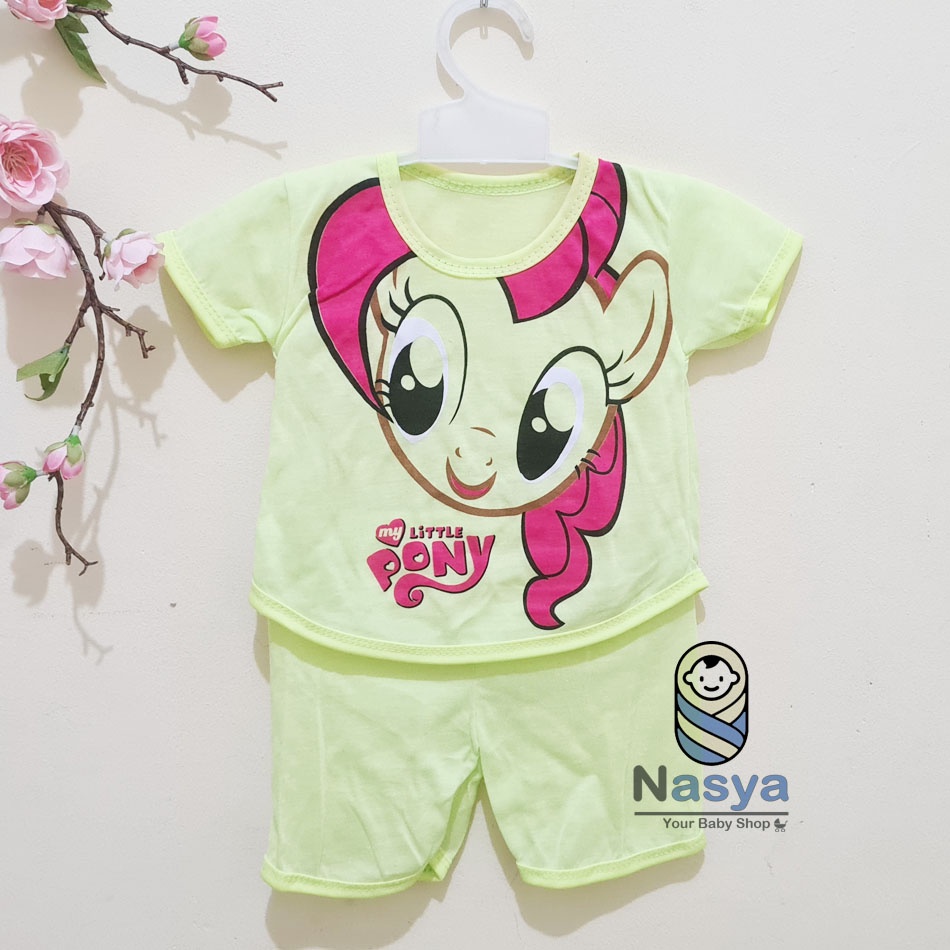 [N-013] Setelan baju Bayi Perempuan Lucu - motif lucu (3-6 bulan)