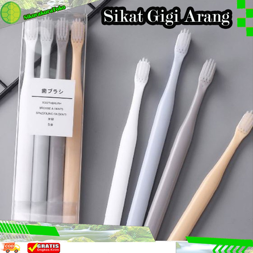 (SKR) Sikat Gigi Arang Putih Eco Friendly Travel Tooth Brush Kepala Kecil Bulu Lembut Sensitif Sensitive