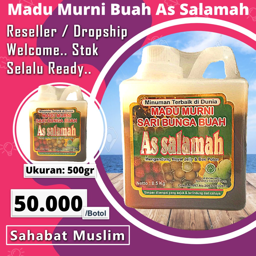 

Madu Buah As Salamah 500gr Asli Madu Multiflora Buah plus Royal Bee Pollen