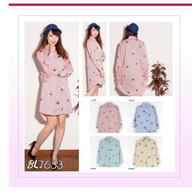 Blouse like zara motif flower