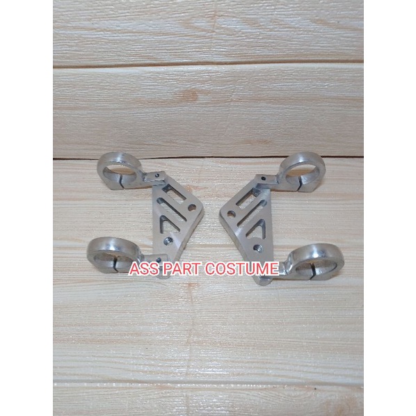 Breket Lampu RX KING Copy Bpro-breket lampu RX king B pro crome poles set kanan kiri terbaik terlaris-Kupingan as30