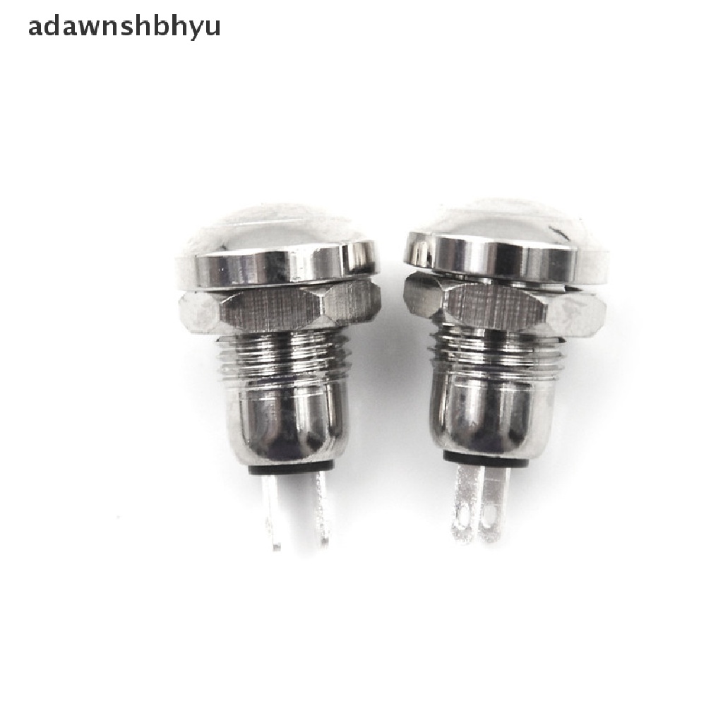 Adawnshbhyu 2pcs 8mm Saklar Tombol Tekan Momentary Mini Micro 2Pin Metal Tahan Air