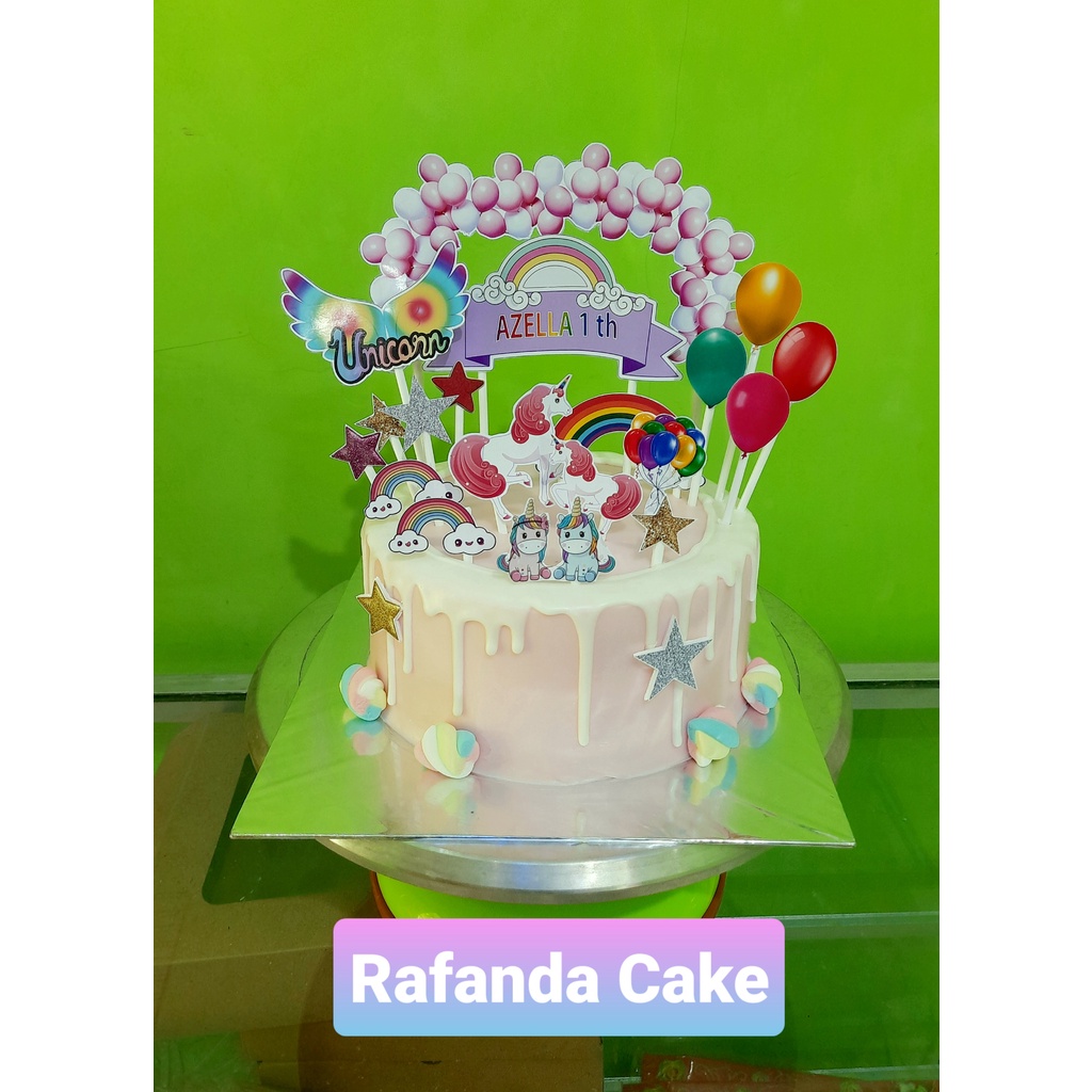 topper kue ulang tahun unicorn toper ultah