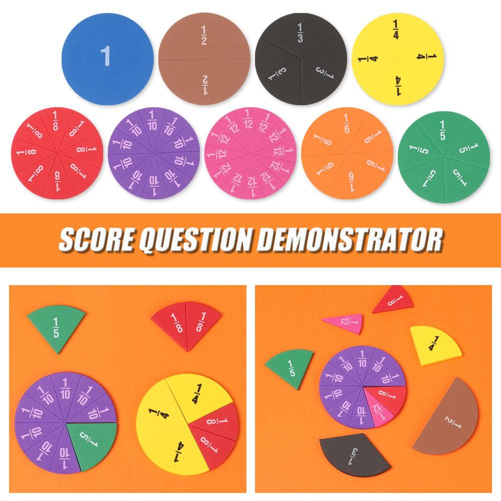 Lanfy Pecahan Instrumen Demonstrator EVA 51 Pcs Mainan Edukasi Matematika Mainan Mengajar Hadiah Berbentuk Bulat Fraksi Edukasi