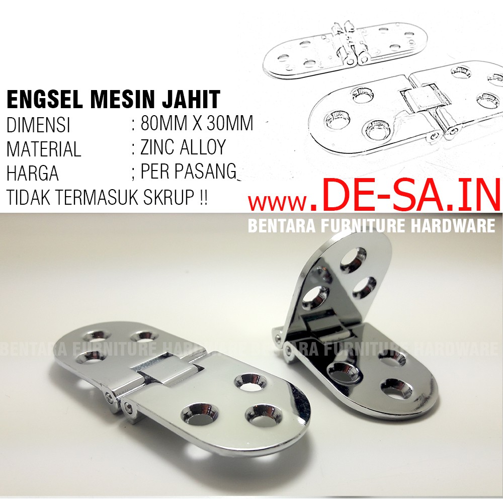 2 X Engsel Mesin Jahit - Flap Hinges - Meja Lipat