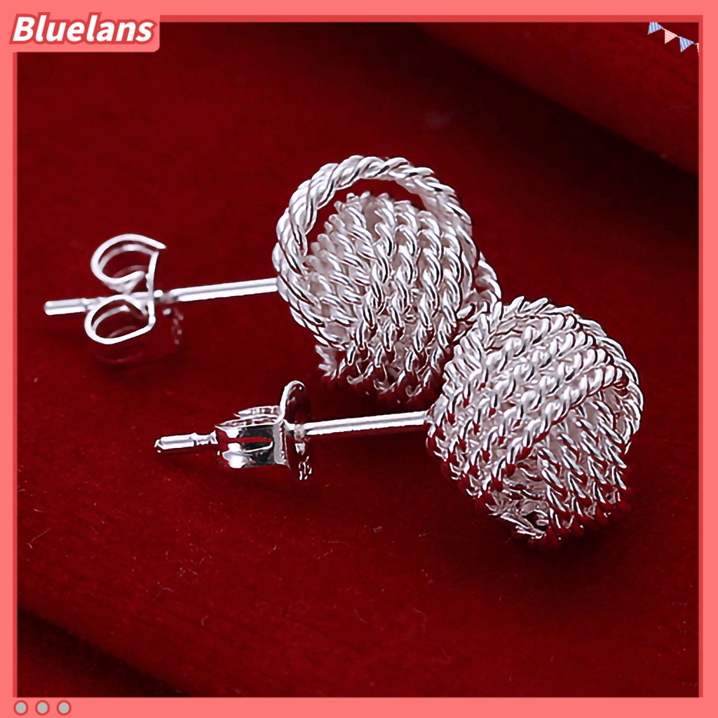 Bluelans Set Anting Stud Bentuk Bola Bahan Alloy Untuk Kencan