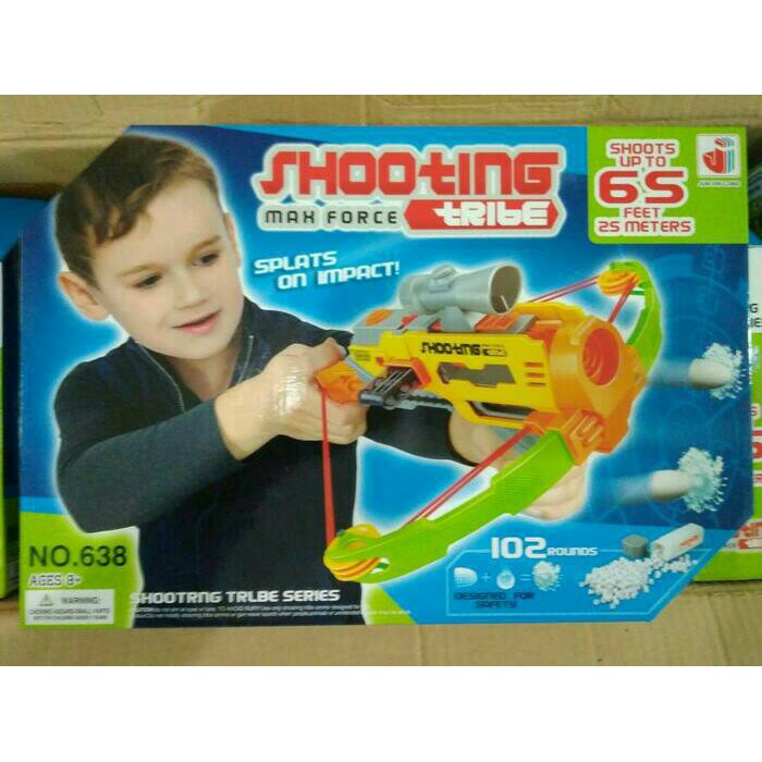 Mainan Anak Laki Laki Shooting Max Force Tribe Peluru Kertas Cross Bow