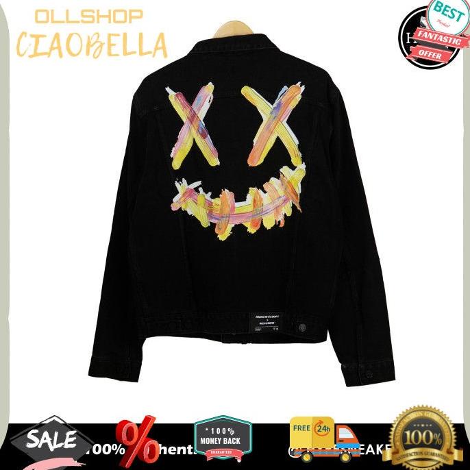TERMURAH JAKET RIC RICKY IS CLOWN X YELLOW BLACK DENIM JACKET 100% DGF235145