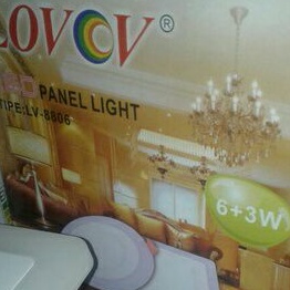 Lampu Led Panel Light LOVOV LV-8806 Inbow Kotak Segi Kombinasi 2Warna 6+3 Watt (Putih Kuning)