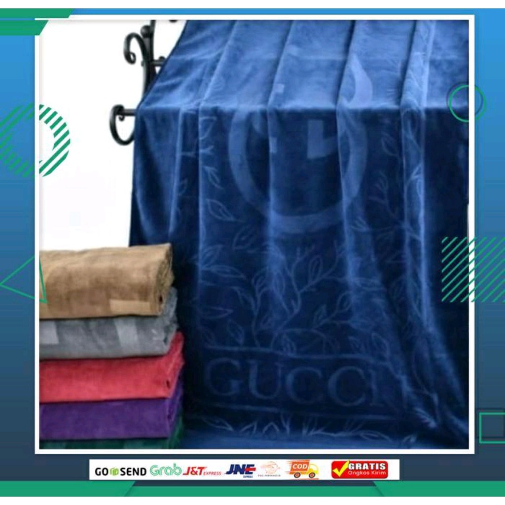 Handuk Mandi Dewasa Jumbo Gucci Embos Fiber Import 75*150 Lembut Tebal