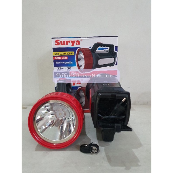 Senter Cas Rechargeable Surya 22w 22watt 20 LED 20 SMD LED / Emergency