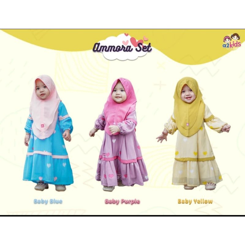 ORIGINAL dan READY " GAMIS BABY/BAYI AMMORA SET" BY A2KIDS