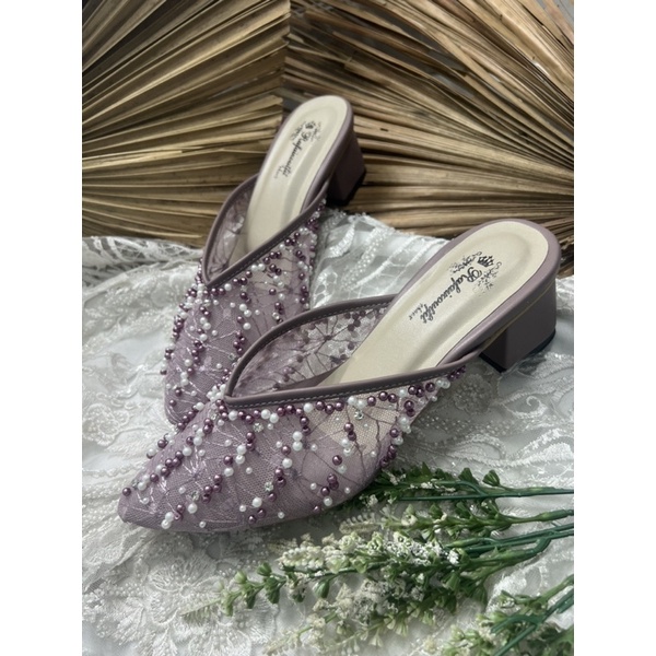 sepatu wanita wedding Yesika mauve 5cm tahu